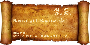 Navratyil Radiszló névjegykártya